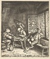 Tric Trac Players, Adriaen van Ostade  Dutch, Etching
