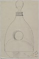 Design for a Pierced Glass Carafe with Metal Ornament Around the Neck, Anonymous, Czech, early 20th century Czech, Graphite on tracing paper