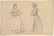 Two Studies of a Woman in Peasant Costume, Alexandr Andreevic Ivanov Russian, Graphite