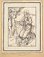 Christ in Gethsemene, Ferdinand Piloty German, Lithograph