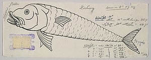 Design for a Silver Fish, Anonymous, Czech, early 20th century  Czech, Ink on tracing paper