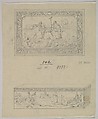 Design for a Silver Box with its Lid Adorned with Polo Players and its Side with a Costal Landscape, Anonymous, Czech, early 20th century  Czech, Graphite on tracing paper
