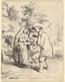 Man Talking to a Woman, Adriaen van Ostade  Dutch, Etching