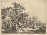 Dance Under the Trellis, Adriaen van Ostade  Dutch, Etching