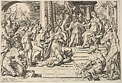 Solomon and the Queen of Sheba, Dirck Volckertsz Coornhert Netherlandish, Engraving
