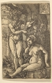 Orpheus and Eurydice, Heinrich Aldegrever German, Etching from iron plate