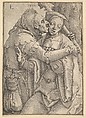 A Fool and a Woman, Lucas van Leyden  Netherlandish, Etching and engraving