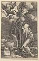 David Praying, Lucas van Leyden  Netherlandish, Engraving