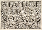 Roman Majuscule Alphabet, Daniel Hopfer German, Etching; first state of two