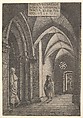 The Entrance Hall of the Regensburg Synagogue, Albrecht Altdorfer (German, Regensburg ca. 1480–1538 Regensburg), Etching