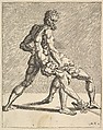 Two Fencers, from Fencers, plate 8, Dirck Volckertsz Coornhert Netherlandish, Etching and engraving.