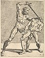 Two Fencers, from Fencers, plate 7, Dirck Volckertsz Coornhert  Netherlandish, Etching and engraving.