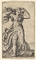 Woman pulling Her Hair, Marcantonio Raimondi  Italian, Engraving, drypoint, and etching (?)
