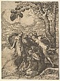 Moses Rescued from the Nile, Battista Angolo del Moro (Italian, Verona ca. 1515–ca. 1573 Murano), Etching