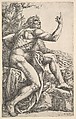 John the Baptist Preaching in the Wilderness, Battista Franco  Italian, Etching
