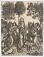 Christ in the Wilderness Served by Angels, Master i.e. (German, active 1480–1500), Engraving; second state of three