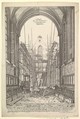 View of the Church of the Franciscans in Nuremberg under Reconstruction, from the series Views of Nuremberg, Johann Ulrich Kraus  German, Etching; third state