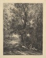 Shepherd and Shepherdess, Charles-François Daubigny (French, Paris 1817–1878 Paris), Etching; first state of three (Delteil)