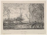 Sunset, Charles-François Daubigny French, Etching; second state of four (Delteil)