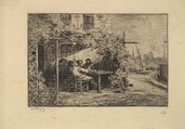 The Farewell Breakfast at Asnières, Charles-François Daubigny  French, Etching; second state of three