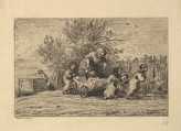 The Heirs to the Cart, Charles-François Daubigny  French, Etching; second state of three (Delteil)