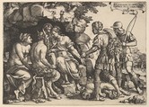 Thetis and Chiron, Georg Pencz  German, Engraving