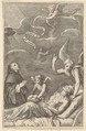 St. Nicolas Praying for a Dying Man, Claude Mellan  French, Engraving; second state of two (BN)