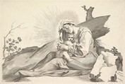Virgin and Child, Claude Mellan French, Engraving; second state of two