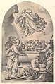 The Assumption of the Virgin, Johann Christophorus Storer  German, Pen and black ink, gray wash, over black chalk or graphite; squared for transfer in graphite or black chalk