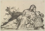 Mary Magdalen Meditating, Claude Mellan  French, Engraving; first state of iii (BN)