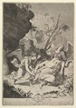 Dying Magdalen Sustained by Angels, Claude Mellan French, Engraving; second state of three