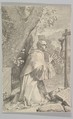 St. Bernard Kneeling Before a Crucifix, Claude Mellan French, Engraving; third state of four