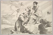 St Francis of Assisi Adoring the Christ Child on the Virgin's Lap, Claude Mellan  French, Engraving; second state of two (BN)