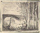 The Bridge, Charles-François Daubigny French, Cliché-verre (ed. 1921)