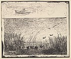 Ducks in the Marshes, Charles-François Daubigny French, Cliché-verre (ed. 1921)