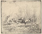 Donkey, Charles-François Daubigny French, Cliché-verre (ed. 1921)