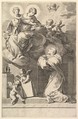 Saint Bernard Kneeling before the Virgin and Child, Claude Mellan French, Engraving; first state of two