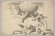 Hercules Assisting Atlas, Claude Mellan French, Engraving; second state of three (BN)