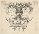 Tail-piece: Woman's Head (Cul-de-lampe: Buste de femme), Claude Mellan  French, Engraving