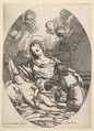 Virgin and Child with St. Mary Magdalen, Carlo Maratti  Italian, Etching; second state of four (Bartsch)