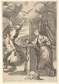 The Annunciation, Carlo Maratti (Italian, Camerano 1625–1713 Rome), Etching; second state of two (Bartsch)