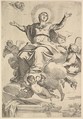 The Assumption of the Virgin, Carlo Maratti  Italian, Etching; first state of three (Bartsch)