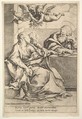 The Holy Family with Two Angels, Guido Reni Italian, Etching