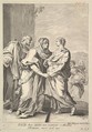 Visitation (copy in reverse), Joseph Wagner  Italian, Engraving; reverse copy