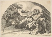 Angel appearing to Peter in Prison, Robert van Audenaerde  Flemish, Etching