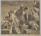 Jacob Draws Water for Rachel's  Animals (Jacob abreuve le troupeau de Rachel), Claude Mellan  French, Engraving