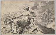 Allegory of France with the Arms of Richelieu (Allégorie sur la Paix), Claude Mellan  French, Engraving; first state of two