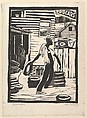 Tire Pitcher, Otto F. Bielefeld American, Linocut