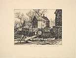 Back Yards and Boats, Frank Paul Besedick American, Etching