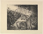 Daniel in the Lion's Den, Sarah Berman American, Etching